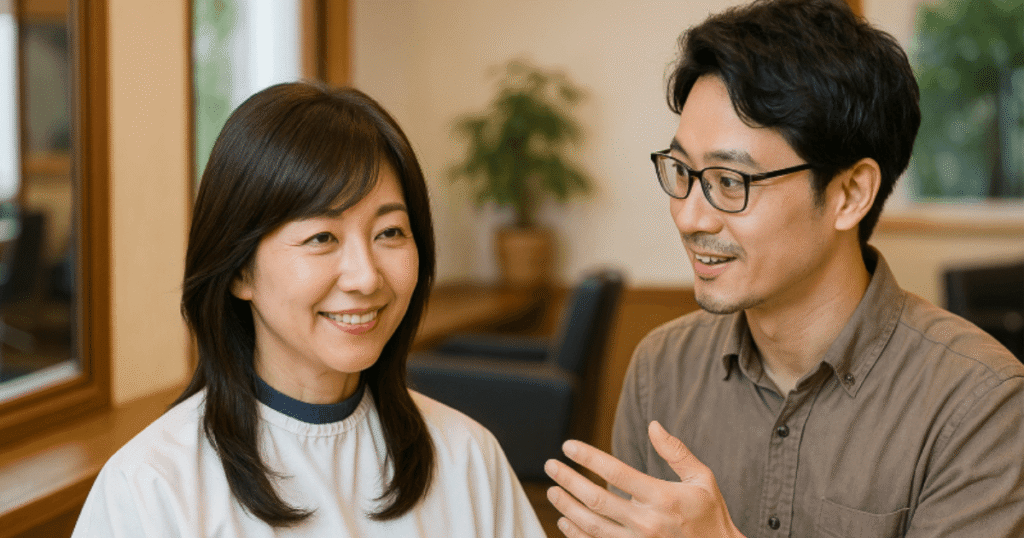 50代ウルフカットロングストレートでおばさん見えを防ぐオーダー術