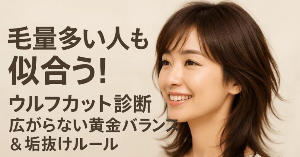 ウルフカット毛量多い人必見!似合うバランス診断と扱いやすくなる黄金ルール