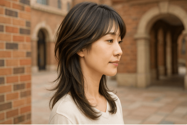 顔が大きくても小顔見えするウルフカットのコツ